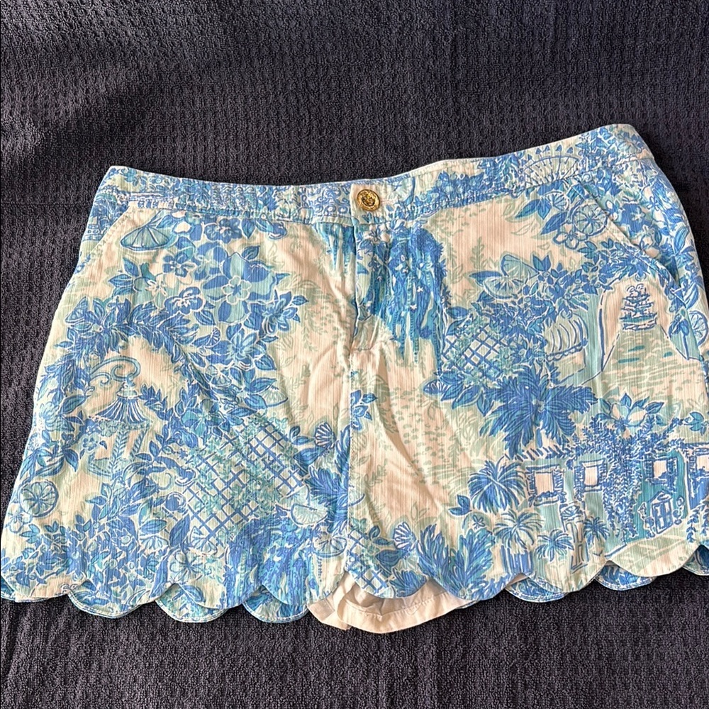Lilly Pulitzer Blue Floral Women's Skort size 14